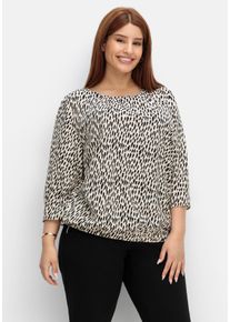 Große Größen Tunika in Petite Passform, mit Animal-Alloverprint Gr. 26 beige von sheego für Damen