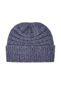 Tom Tailor Damen Mütze aus strukturiertem Boucle, blau, Gr. ONESIZE