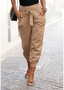 Buffalo Strandhose taupe Gr. 34 für Damen. Figurumspielend. Nachhaltig.