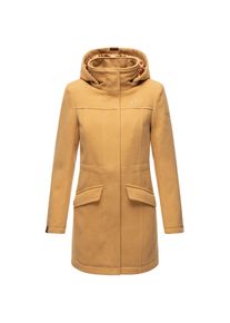 Marikoo Damen Mantel Winterjacke in Woll Optik mit abnehmbarer Kapuze Leilaniaa