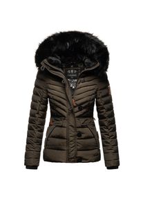 Navahoo Damen Winterjacke Warm gefütterte Steppjacke mit Kunstfell-Kapuze Wisteriaa