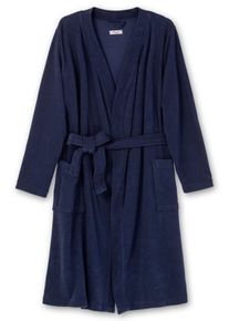 Große Größen Bademantel mit Bindegürtel, aus leichtem Frottee Gr. 40/42 blau von sheego für Damen