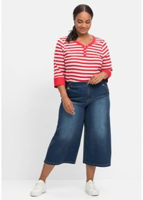 Große Größen Extraweite 3/4-Jeans in Curvy-Schnitt ELLA Gr. 42 blau von sheego für Damen