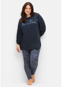 Große Größen Leggings mit Animal-Alloverdruck Gr. 54 blau bedruckt von sheego für Damen