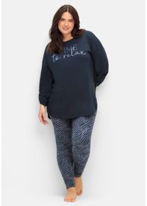 Große Größen Leggings mit Animal-Alloverdruck Gr. 60 blau bedruckt von sheego für Damen