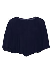 Große Größen Cape in Fledermausform mit zipfeligem Saum Gr. 3 blau von sheego für Damen