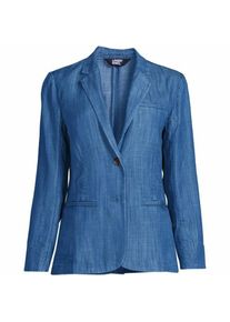 LANDS' END Leichter Tencel Blazer Indigo, Damen,  Blau, Lyocell (Viskose), by Lands' End