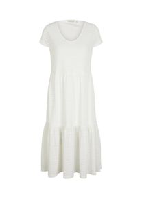 Tom Tailor Damen Kleid aus Jacquard, weiß, Gr. 36