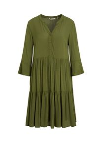 Tom Tailor Denim Damen Kleid mit Volants, grün, Gr. S