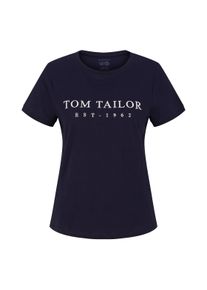 Tom Tailor Damen T-Shirt mit Stickerei, blau, Print, Gr. XL