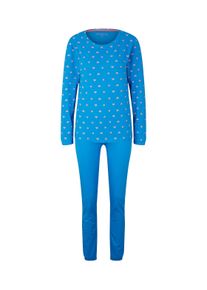Tom Tailor Damen Pyjama mit Print, blau, Print, Gr. 40