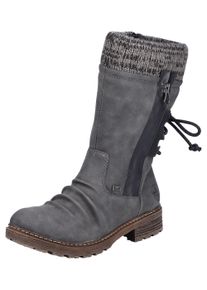 Winterstiefel Rieker Gr. 36, grau Damen Schuhe Winterstiefel mit Zierschnürung am Schaft