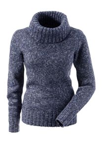 Aniston CASUAL Damen Rollkragenpullover, blau, casual, Gr. 44, meliert, Grobstrick, Obermaterial: 100% Polyacryl, Pullover