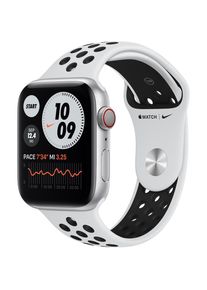 Apple Watch (Series 6) September 2020 44 mm - Aluminium Silber - Armband Nike Sportarmband Pure Platinum/Schwarz