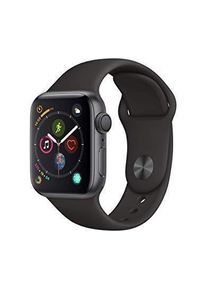 Apple Watch (Series 4) 2018 40 mm - Aluminium Space Grau - Armband Sportarmband Schwarz