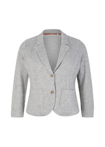 Tom Tailor Damen Plus - Blazer mit Rippstruktur, grau, Gr. 44