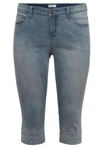 Große Größen Caprijeans schmal SUSANNE; 5-Pocket mit Formbund Gr. 50 blau von sheego für Damen