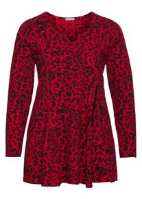 sheego by Joe Browns Große Größen Longshirt im Leopardenmuster, ausgestellte Form Gr. 44/46 rot von sheego für Damen