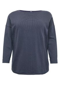 Große Größen Sweatshirt mit Ringeln in Strukturqualität Gr. 56/58 blau von sheego für Damen