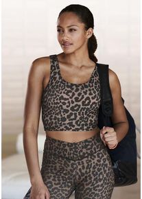 active by Lascana LASCANA ACTIVE Funktionsshirt mehrfarbig Gr. 32/34 für Damen. Rundhals und Logodruck. Figurbetont