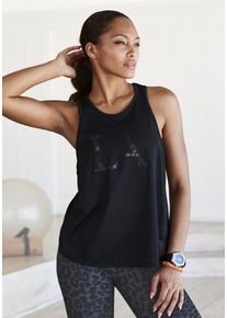 active by Lascana LASCANA ACTIVE Funktionsshirt schwarz Gr. 32/34 für Damen. Rundhals und Logodruck. Figurumspielend