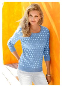 Inspirationen Damen Strickpullover "Pullover", blau, Gr. 40, gemustert, mehrfarbig, 100% Polyacryl, Pullover