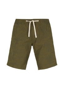 Tom Tailor Denim Herren Chino Shorts mit Leinen, grün, Palmenprint, Gr. XL