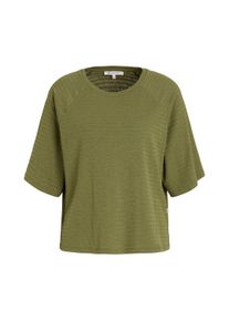 Tom Tailor Denim Damen T-Shirt mit Raglanärmeln, grün, Gr. XL