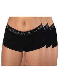 Paolo Renzo® Damen Baumwoll Panty SPORT LINE 6 Paar - Größe S - Schwarz