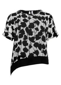 Große Größen 2-in-1 Tunika aus Chiffon, mit floralem Druck Gr. 54 schwarz geblümt von sheego für Damen