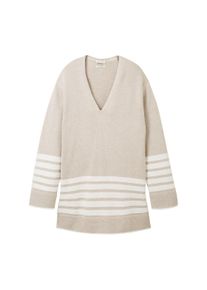 Tom Tailor Damen Plus - Gestreifter Pullover, beige, Gr. 50