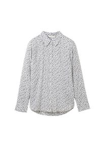 Tom Tailor Damen Bluse mit Print, grau, Blumenmuster, Gr. 46