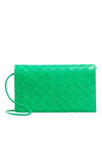 Bottega Veneta Portemonnaie - Intrecciato Strapped Wallet - in grün - Portemonnaie für Damen