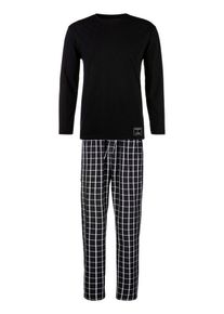 AUTHENTIC LE JOGGER Pyjama (2 tlg., 1 Stück) mit karierter Webhose, schwarz