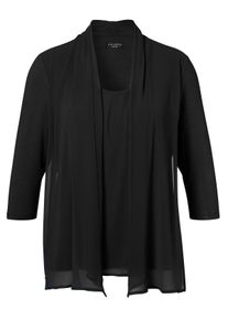 Via Appia Due Große Größen Tunika in 2-in-1-Optik, aus Chiffon Gr. 54 schwarz für Damen