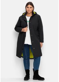 Große Größen Parka mit Kontrastfutter, wasserabweisend Gr. 50 schwarz von sheego für Damen