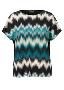Via Appia Due Große Größen Shirt im Zickzackmuster, mit Lurex Gr. 48 schwarz bedruckt für Damen