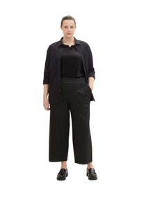 Tom Tailor Große Größen Karierte Culotte mit seitlichem Reißverschluss Gr. 50 schwarz für Damen