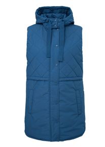 TRIANGLE Große Größen Warm wattierte Steppweste mit Kapuze Gr. 48 blau für Damen