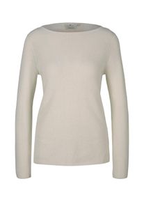 Tom Tailor Damen Pullover mit Bio-Baumwolle, weiß, Gr. XL