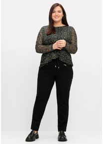 Große Größen Schmale Joggpants im Cargostil, mit Komfortbund Gr. 58 schwarz von sheego für Damen