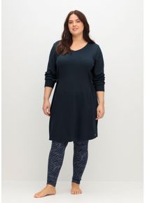 Große Größen Jerseykleid mit Taschen und regulierbarer Taille Gr. 48/50 blau von sheego für Damen