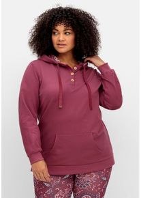 sheego by Joe Browns Große Größen Kapuzensweatshirt mit Knopfleiste und Kängurutaschen Gr. 52/54 rot Paisley von sheego für Damen