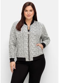 Große Größen Blouson in Struktur-Qualität Gr. 50 schwarz/weiß gemustert von sheego für Damen