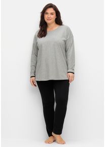 Große Größen Jogginghose in schmaler Form mit Bindebändchen Gr. 56 schwarz von sheego für Damen
