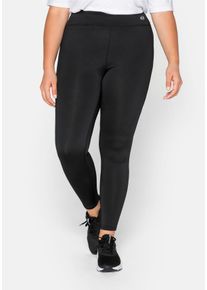 Große Größen Sportleggings in 7/8-Länge Gr. 52 schwarz von sheego für Damen
