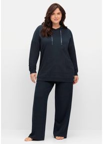 Große Größen Jogginghose in weiter Form, mit Kontrastdetails Gr. 60 blau von sheego für Damen