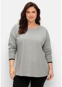 Große Größen Jerseyshirt mit Rundhals und Falte im Rücken Gr. 60/62 grau von sheego für Damen