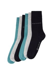 Tom Tailor Damen Basic Socken im Sechserpack, grau, Uni, Gr. 39-42