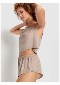 LSCN BY LASCANA Shorty beige Gr. 32 für Damen. Mit Wasserfallausschnitt. Loose Fit
